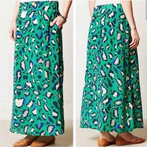 VANESSA VIRGINIA Skirt Women XS Silk Maxi Animal Print Pull On Leopard‎ Cheetah